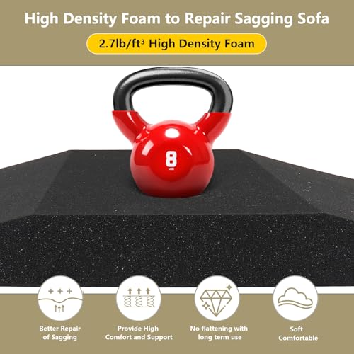 51zfkj0s2xl 1.jpg Firm Density Foam Trapezoidal Couch Cushion Support for Sagging Seat Replacement 3PC | Trapezoidal Sofa Cushion Supp