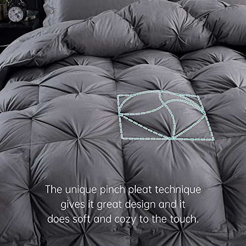 51zebh1q 6l 3.jpg Premium All-Seasons Three Geese Pinch Pleat Waterfowl Feathers and Down Comforter, King Size, 750+ Fill Power | 1200
