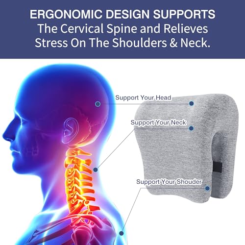 51zfntaxel.jpg HOMBYS Memory Foam Neck Support Pillow for Office and Travel