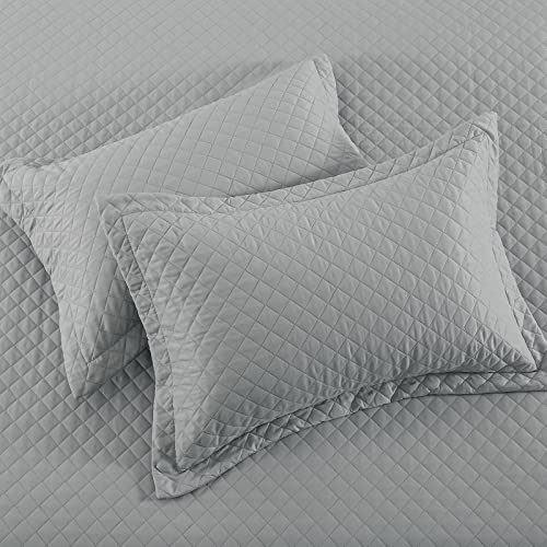 51ztkkruwl 1.jpg HOMBYS Super King Plus 128x120 Light Grey Reversible Comforter Set Summer Lightweight Coverlet