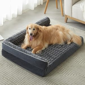 Waterproof Orthopedic Dog Beds for Large Dogs | Removable Washable Cover Dog Bed for Large Pets | Nonskid Bottom La