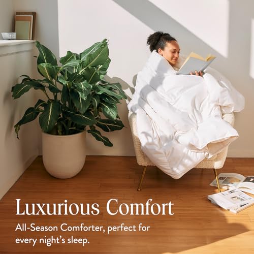 51aeiwe2mml 1.jpg Brooklinen All Season Luxury Down Comforter for Comfort and Warmth - Baffle Box Construction King/Cali King Size Comf