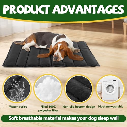 51annkuvi1l.jpg Portable Chew Proof Dog Bed for Aggressive Chewers, Waterproof Outdoor Travel Camping Dog Bed (48inx30in) | Durable