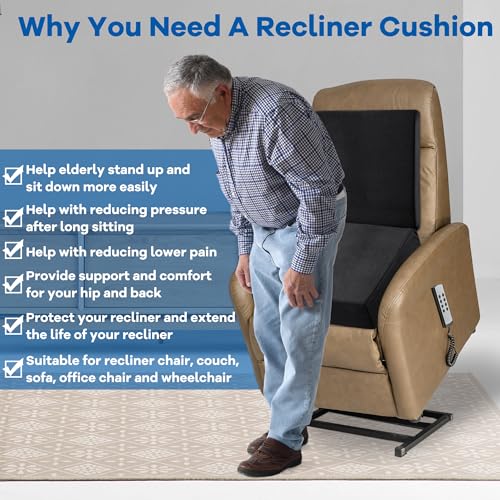 51azwlrfl6l.jpg HOMBYS Memory Foam Recliner Seat Cushion for Elderly with Back Support | HOMBYS Non-Slip Chair Pad to Reduce Back & Nec