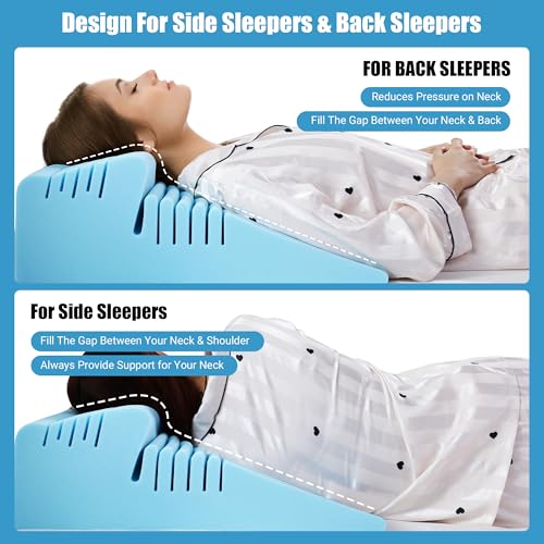 51baegypbl 1.jpg HOMBYS Memory Foam Wedge Pillow for Back and Side Sleepers, Exceptional Support for a Restful Night's Sleep (White, 2