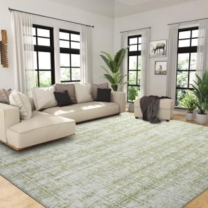 HOMBYS Modern 10x14ft Sketch Area Rug for Living Room & Bedroom, Large Boho Carpet for Indoor Use, Abstract Design No