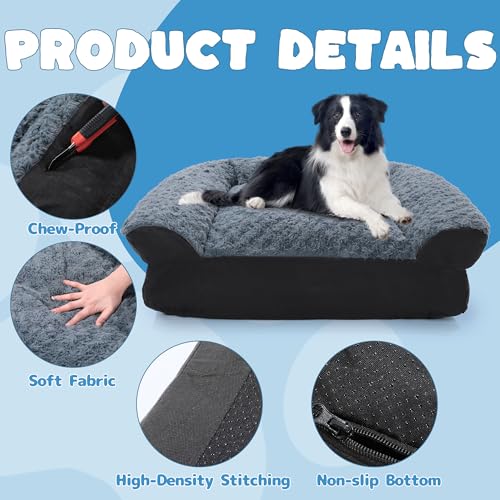 51bf xuqshl 1.jpg ROYALAY Indestructible Dog Bed for Aggressive Chewers, Chew Proof & Tear Proof, Unchewable Pet Sofa for Indoor & Outdoor