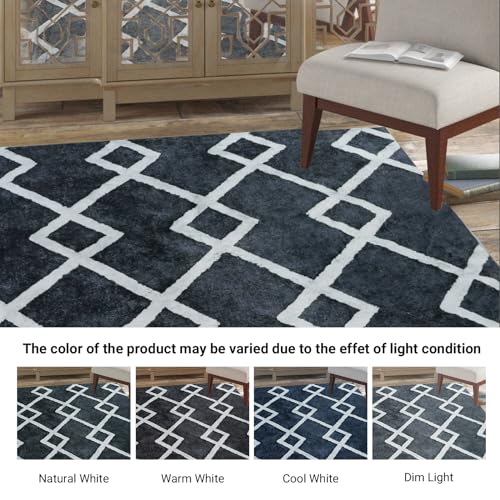 51bn2nodiwl 2.jpg HOMBYS 9 x 12 ft Moroccan Style Area Rug for Modern Contemporary Living Room Home Deco | Large Geometric Boho Non-Sl
