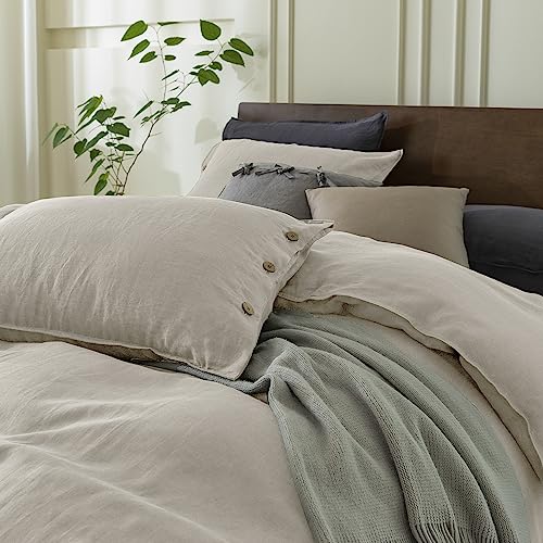 51c7se3xrfl.jpg EVERLY 100% Pure Linen Duvet Cover Set Queen Size for Hot Sleepers EVERLY Soft and Breathable Linen Duvet Cover Set Quee