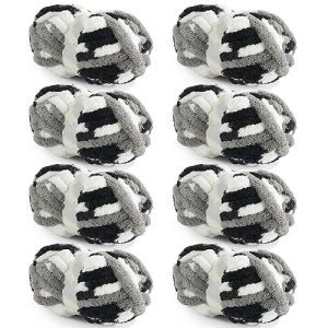 HOMBYS 8 Pack Super Bulky Tie Dye Chenille Yarn for Crocheting/Hand Knitting
