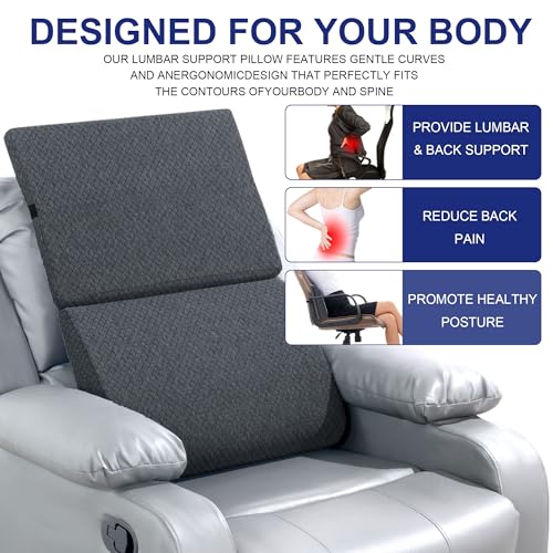 51dhfsouiel.jpg HOMBYS Adjustable Lumbar Support Pillow for Recliner and Office Chair