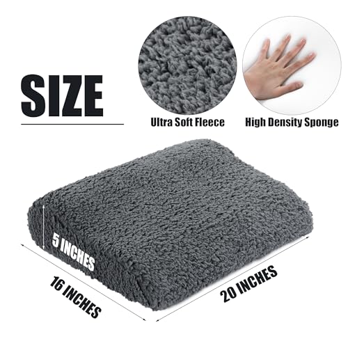 51eensir5jl 1.jpg Extra Large Sherpa Foam Recliner Leg Pillow for Sleeping and Relaxing | Wave Shape Recliner Foot Rest Cushion, Back