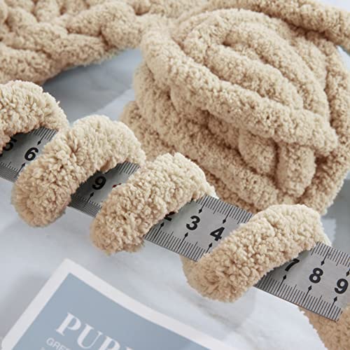 51etkcqccpl 4.jpg HOMBYS 12 Pack Chunky Yarn for Crocheting and Hand Knitting,Super Bulky Large Soft Fluffy Yarn for Home Crafting,4 Cream