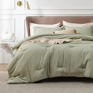 Bedsure Oversized King Comforter Set - Olive Green, 3 Pieces