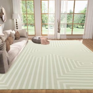 Hombys 10x14ft Modern Large Area Rug for Living Room Bedroom Hombys Super-Thin Geometry Floor Carpet for Indoor Office D