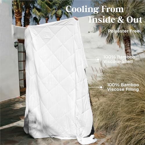 51f 8mpinsl 1.jpg Lasuens 100% Viscose from Bamboo Cooling Comforter for Hot Sleepers - King Size 350 GSM All Season Duvet Insert - Soft a