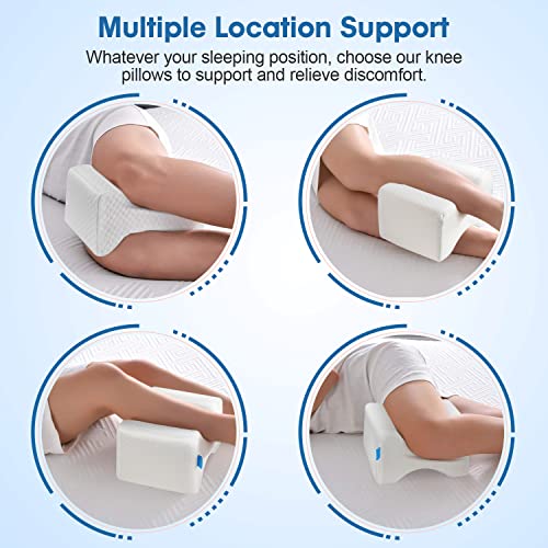51gc5d9kxul.jpg Memory Foam Knee Pillow for Side Sleepers & Pregnant Women - Spinal Alignment & Sciatica Relief, White