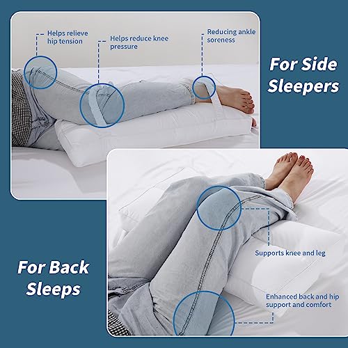 51gipnlldrl 1.jpg HOMBYS Adjustable Knee Pillow for Side Sleepers with Elastic Straps - Spinal Alignment & Pressure Relief Pillow for L