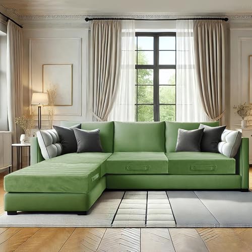 51glpof4qsl 1.jpg Codi Thick Replacement Couch Cushions for Sofa Chair - High Density Foam Green - Perfect for Meditation 24x24x5 Inch 2 S