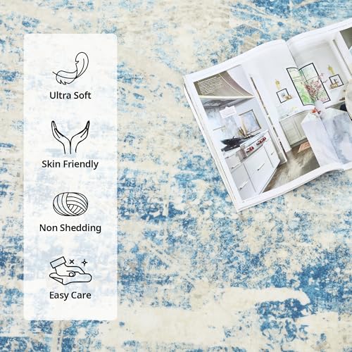 51guv2sbkl 3.jpg HOMBYS Thickened Memory Foam Area Rug for Living Room and Bedroom - Large Soft Modern Floor Carpet for Indoor, Beige