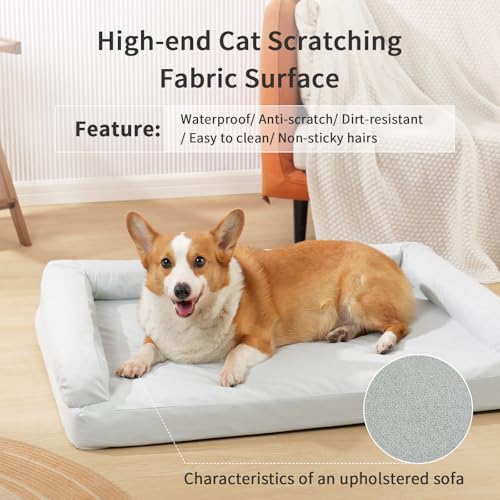 51go54wtpyl 1.jpg Indestructible Chew Proof Waterproof Dog Bed for Large Dogs | Anti-Slip XL Washable Orthopedic Couch Bed for Large G
