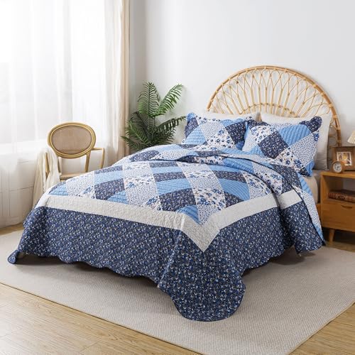 51hvmj1ikel 1.jpg HoneiLife California King Quilt Blue HoneiLife All Season Use Extra Large Quilt Blue HoneiLife Reversible Coverlet Micro