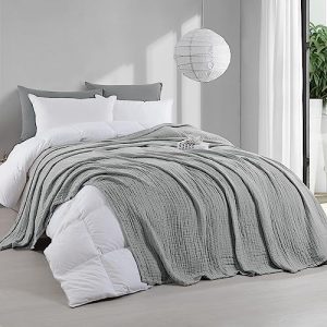 HOMBYS 120x120 Giant Lightweight 6-Layer Cotton Muslin Blanket