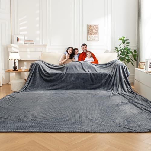 51ibav6e3ul.jpg Oversized King Flannel Throw Blanket, Ultra Soft & Warm, Dark Grey