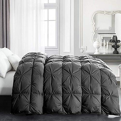 51iofkgcsnl 4.jpg HOMBYS Premium Feather and Down Comforter for Queen Size Grey Sleepers | HOMBYS 90x90 Pinch Pleat Duvet Insert with