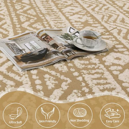 51iwbt hx4l 1.jpg HOMBYS Moroccan Shag Area Rug - Modern Plush Non-Shedding for Living Room and Bedroom, Thick Soft Transitional Carpet, 5