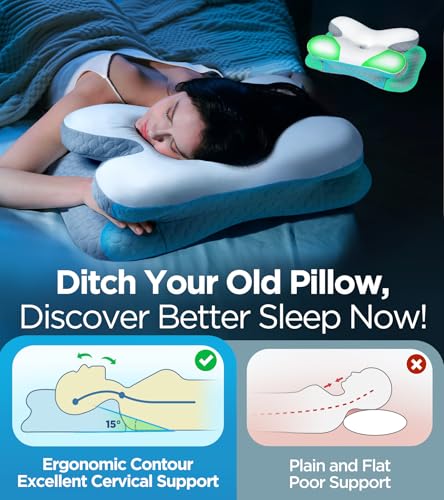 51ig5d5n6cl.jpg Osteo Enjoy Pain Relief Sleeping Cervical Neck Pillow, Non-Temperature Affected Memory Foam Fits Side Sleeper | Oste