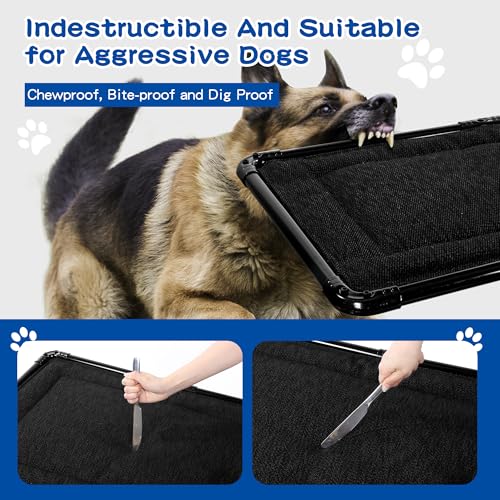51ipdgdcdal 3.jpg Chew Proof HOMBYS Dog Crate Bed for Aggressive Chewers & Crazy Diggers | Durable Armored Padded Dog Mat Bed by HOMBY