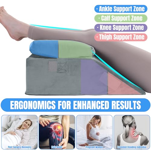 51j0iqqlcil.jpg HOMBYS Adjustable Leg Elevation Pillow for Post-Surgery Pain Relief (17"x24"x9")