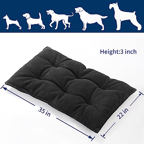 51jbuu6oorl.jpg Chew Proof Dog Bed for Medium Dogs, Durable Indoor Outdoor Crate Pad for Teething Puppies, 35"x22" | Stable Kennel P