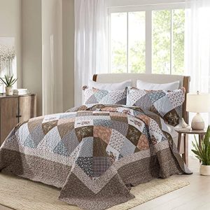 HoneiLife Oversized King Quilt, All Season Rustic Bedding Sets