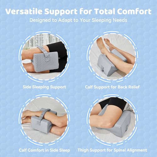 51jvv9yn35l.jpg Cooling Leg Pillow for Side Sleepers and Sciatica Pain Relief | Spine Aligning Support Knee Pillow for Hips and Join