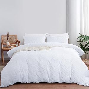HOMBYS Shabby Chic Tufted King Duvet & 2 Pillowcases