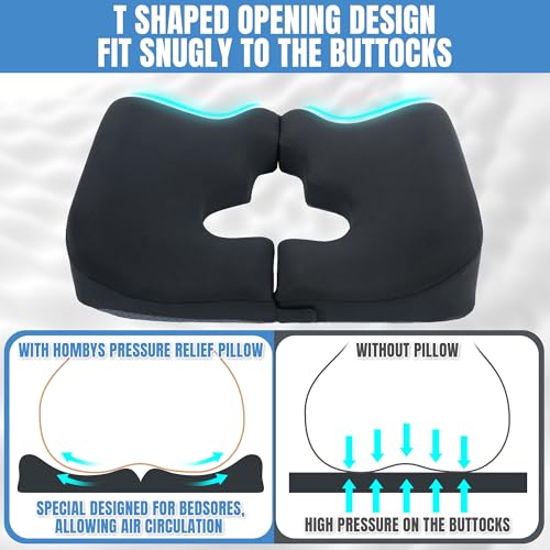 51kcqmg0jsl.jpg HOMBYS Memory Foam Pressure Relief Cushion for Butt Sore Relief during Sleeping and Sitting (Dark Grey) | HOMBYS Memory