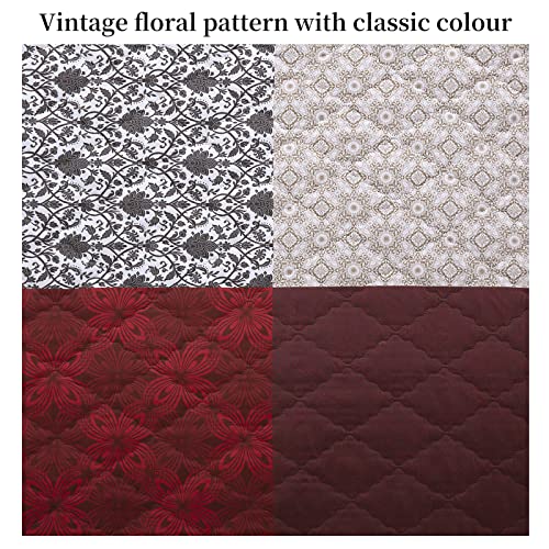 51kmlqgj4ml.jpg HOMBYS 128x120 Oversized King Bedspread Red&White&Brown HOMBYS Lightweight & Soft Oversized King Quilt Set Red&White&Bro