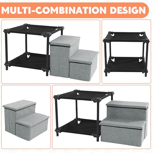 51l7avgjd8l 1.jpg HOMBYS Multi-Level Pet Bunk Bed with Window View & Storage for Dogs and Cats | HOMBYS Pet Stairs & Perch for Multipl