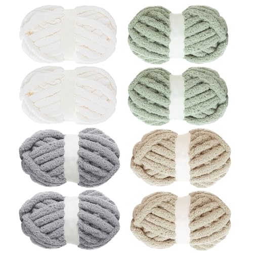 51ld4vear7l 1.jpg MABOZOO Soft Plush Yarn for Hand or Arm Knitting, Bulk 8 Pack | Fluffy Jumbo Chenille Yarn for Crocheting, Soft & Fu