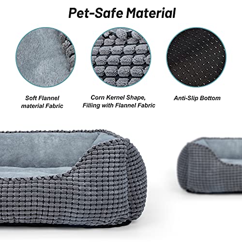 51mo64sozzs 1.jpg MIXJOY Orthopedic Dog Bed for Large Dogs - Rectangle, Washable, Anti-Slip Bottom, Multiple Sizes (25'', Grey) MIXJOY O