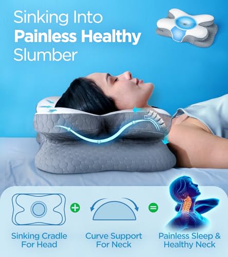 51n1jawlyl.jpg Osteo Enjoy Pain Relief Sleeping Cervical Neck Pillow, Non-Temperature Affected Memory Foam Fits Side Sleeper | Oste