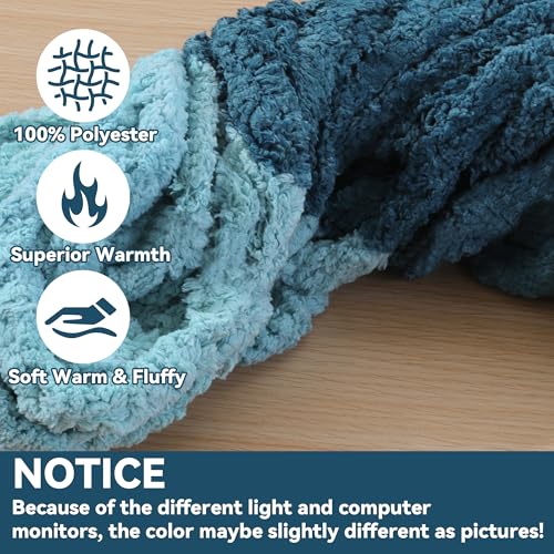 51n6pewzol.jpg MABOZOO Dark Blue Chunky Chenille Yarn for Home Décor and Hand Knitting