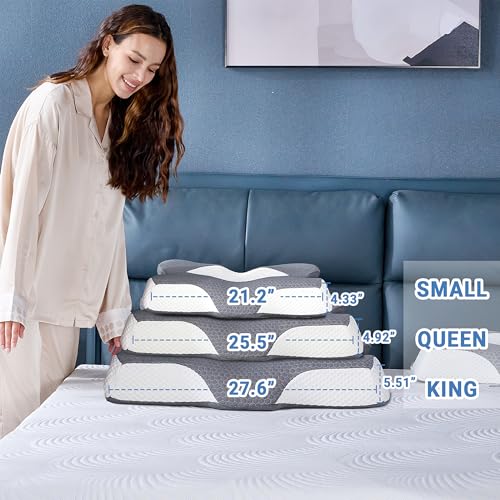 51nn9804kfl.jpg Elviros Soft Memory Foam Pillow for Neck and Shoulder Pain, Side Sleepers (Ergonomic Orthopedic Sleeping Support) Elvi