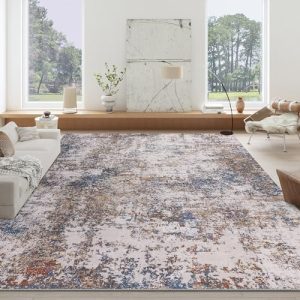 HOMBYS Large 10x14 ft Area Rug for Living Room | HOMBYS Abstract Floor Carpet for Indoor Bedroom | HOMBYS Non-Slip