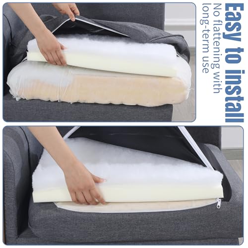 51ni4m84u3l 1.jpg HOMBYS 3 PCS Couch Cushion Inserts for Sagging Seat Support | HOMBYS 22x22x2 Couch Cushion Replacement with Dacron F