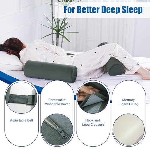 51o1edpw4ul 4.jpg Memory Foam Supportive Trainer Body Positional Pillow with Knee Pillow Set for Side Sleepers | Roll Cylinder Pillow