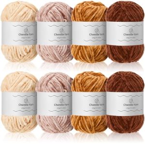 Timgle 8 Skein 1575yd Chunky Chenille Yarn for Crocheting and Hand Knitting Blankets