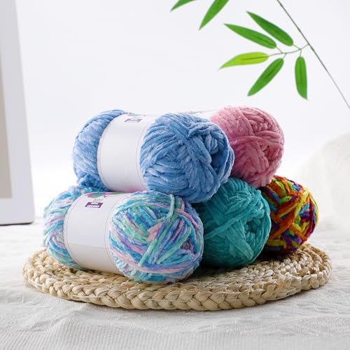 51ofec7rwhl.jpg Mint Green 2 Skeins Fluffy Chunky Yarn for Crocheting and Knitting